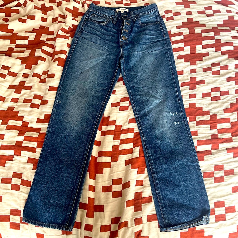 Madewell Rivet & Thread Button Fly Straight Leg USA made Jeans Size 26